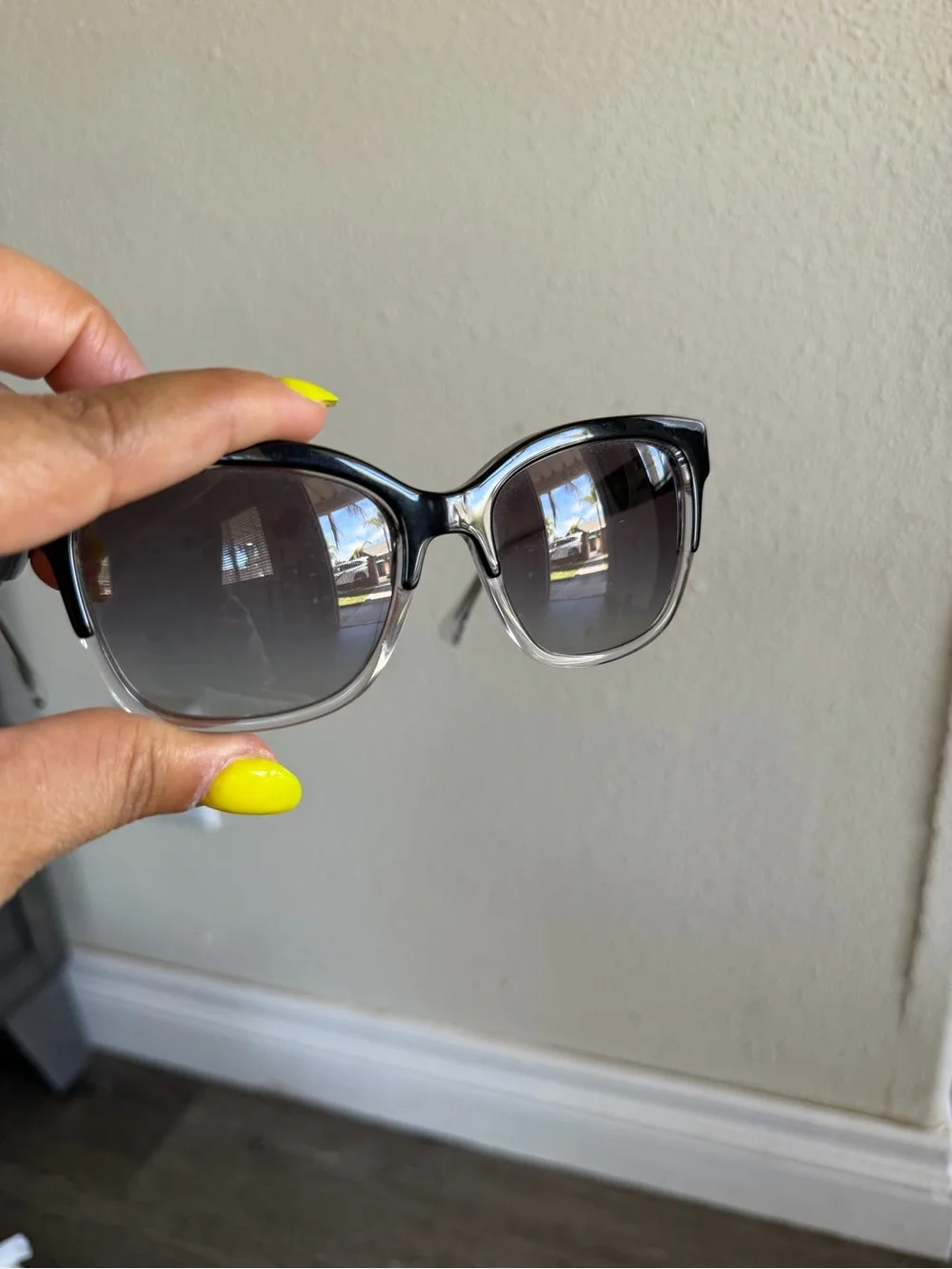 Ralph Lauren Black and Clear Cat Eye Women's Sunglasses